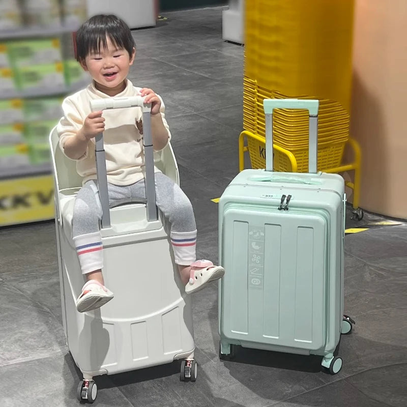 22" Kids Travel Suitcase – Ride-On, Front-Open, Aluminium Frame